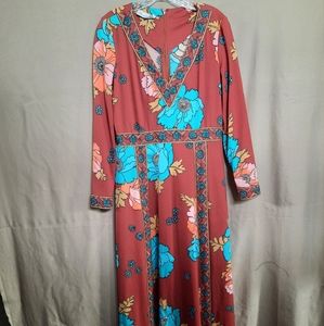 Vintage 70s Bernie Bee Aztec/Boho Print Dress